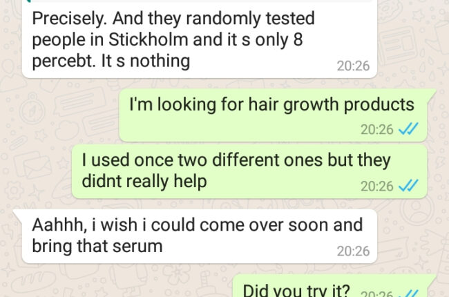 Talking about hair falling out